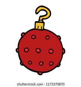 cartoon doodle red bauble