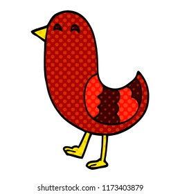 cartoon doodle red bird