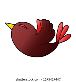 cartoon doodle red bird