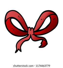 cartoon doodle red bow