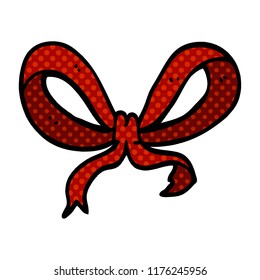 cartoon doodle red bow