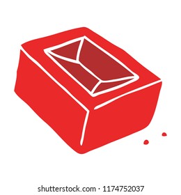 doodle de dibujos animados de ladrillo rojo