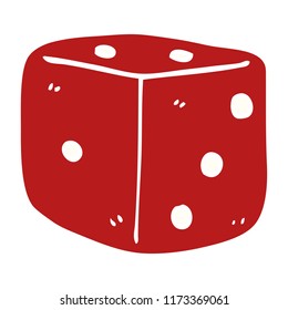 cartoon doodle red dice