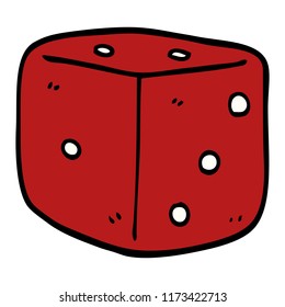 Cartoon-Doodle-Rotwürfel