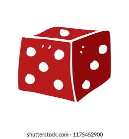 cartoon doodle red dice