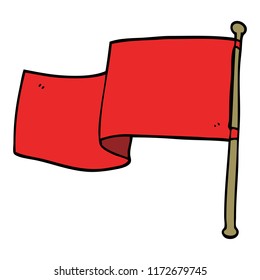 cartoon doodle red flag