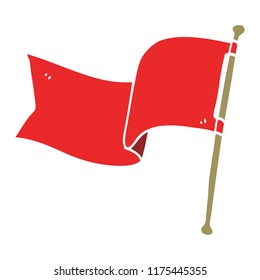 bandera roja del doodle de dibujos animados