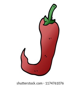 doodle de caricatura pimienta picante roja