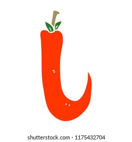 doodle de caricatura pimienta picante roja