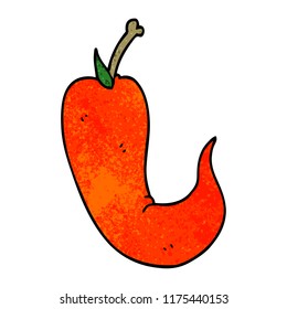 doodle de caricatura pimienta picante roja