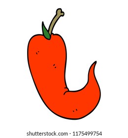 doodle de caricatura pimienta picante roja