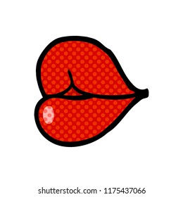 garabato de dibujos animados labios rojos