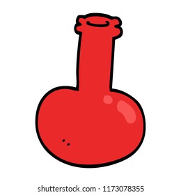 cartoon doodle red vase
