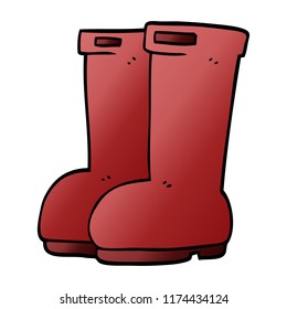 cartoon doodle red wellies