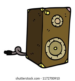 altavoz retro del doodle de dibujos animados