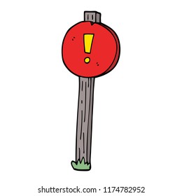 cartoon doodle road sign