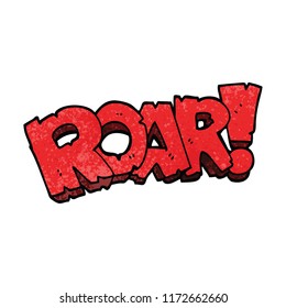 cartoon doodle roar sign