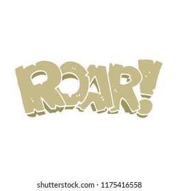 texto rugido del doodle de caricatura