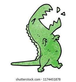 cartoon doodle roaring t rex