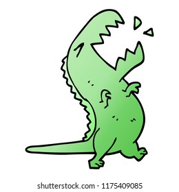 cartoon doodle roaring t rex