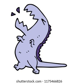 cartoon doodle roaring t rex