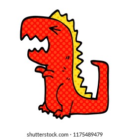 cartoon doodle roaring t rex