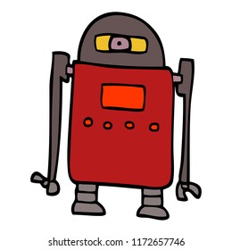 cartoon doodle robot