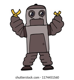 cartoon doodle robot