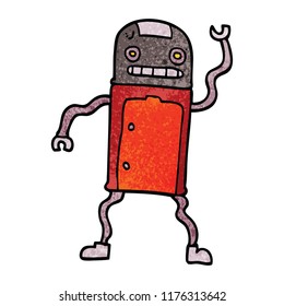 cartoon doodle robot