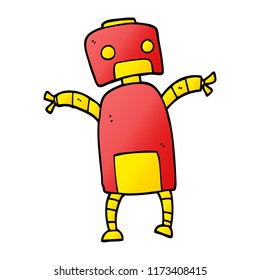 cartoon doodle robot dancing