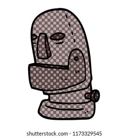 cartoon doodle robot head