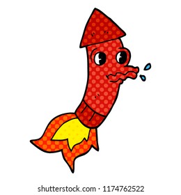 cartoon doodle rocket