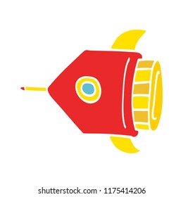 cartoon doodle rocket