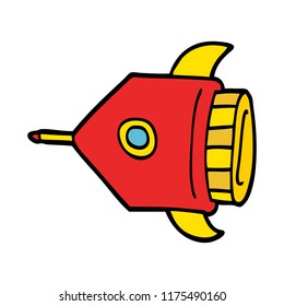 cartoon doodle rocket