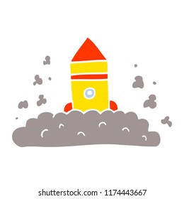 lanzamiento de cohetes de doodle de dibujos animados