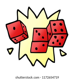 cartoon doodle rolling dice