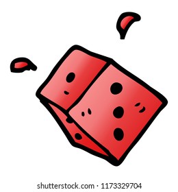 cartoon doodle rolling dice