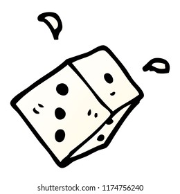cartoon doodle rolling dice