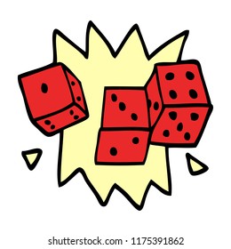 cartoon doodle rolling dice