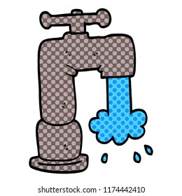 cartoon doodle running faucet