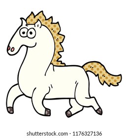 cartoon doodle running horse