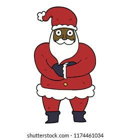 caricatura doodle santa