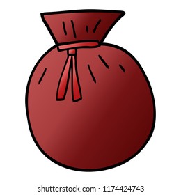 cartoon doodle santa sack