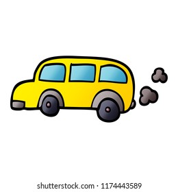 autobús escolar del doodle de dibujos animados