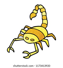 doodle de dibujos animados de un escorpión
