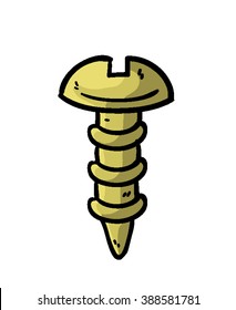A cartoon doodle of a screw/Screw