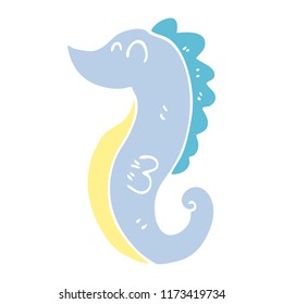 cartoon doodle sea horse