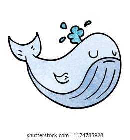 cartoon doodle sea whale