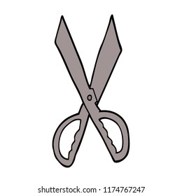 cartoon doodle sewing scissors