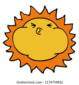 Cartoon Doodle Shining Sun Stock Vector (Royalty Free) 1174759852 ...